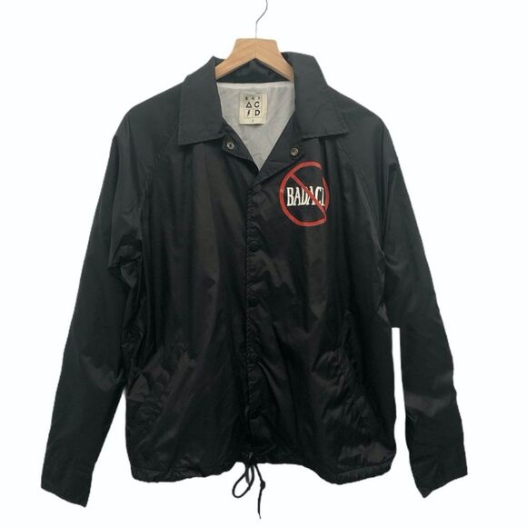 UNIF x Bad Acid Black Windbreaker Jacket - Size S - Picture 2 of 7